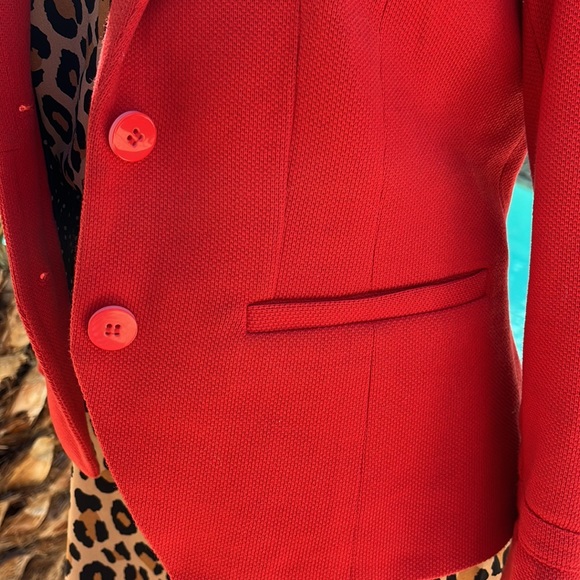 Fall Rustic Orange Red Twill Blazer - Picture 7 of 9